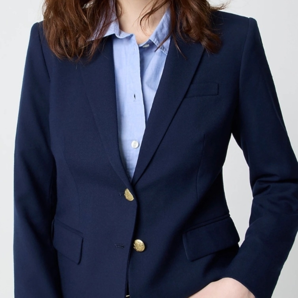 J. Crew Factory Classic Navy Blazer with Gold Buttons